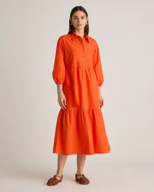 100% Organic Cotton Poplin Midi Tunic Dress