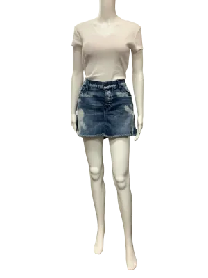 7 For All Mankind Women's Skirt Distressed Blue Size: 8