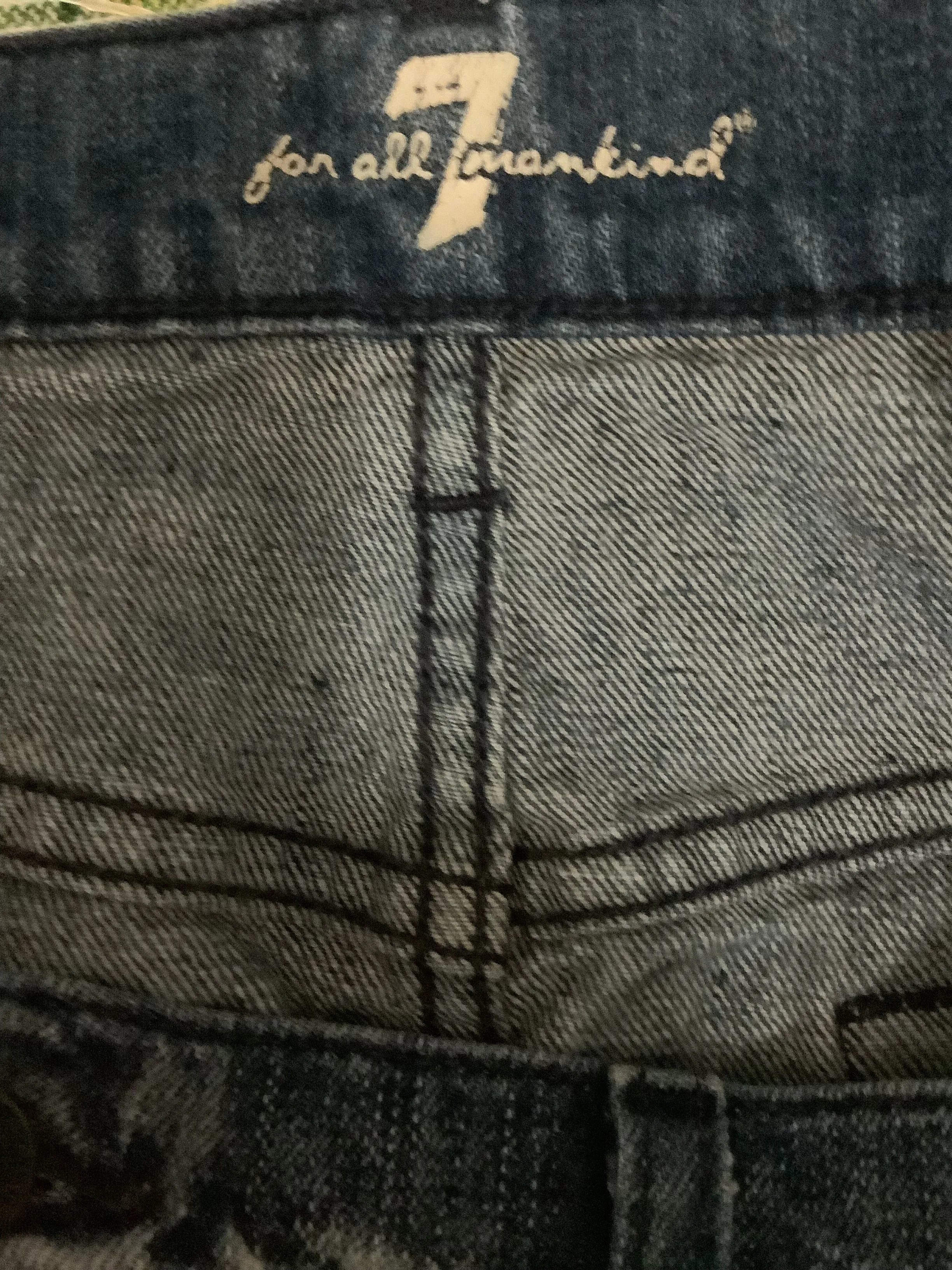 7 For All Mankind Women's Skirt Distressed Blue Size: 8