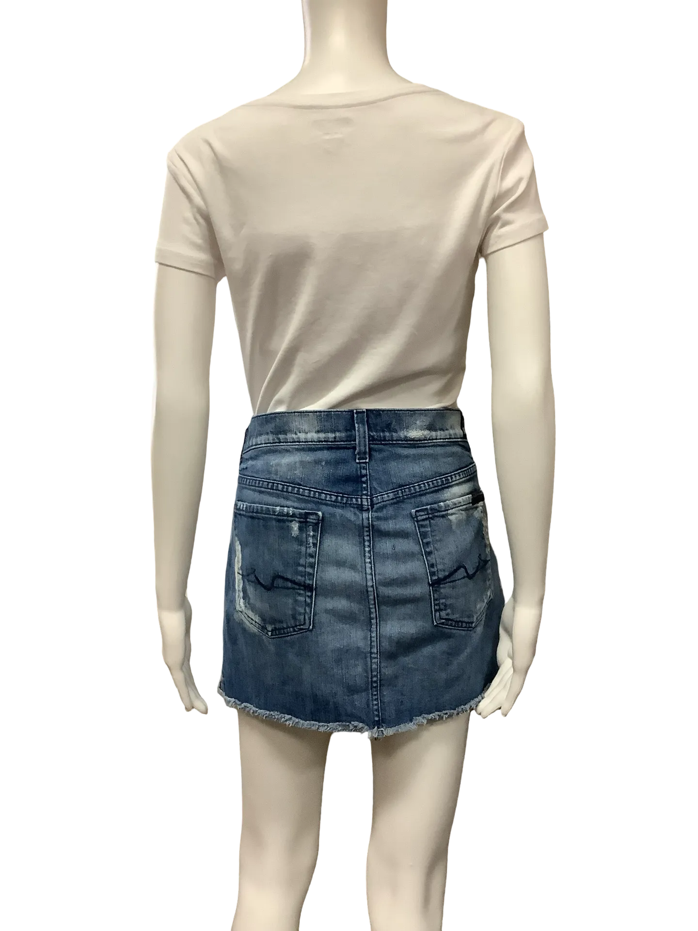 7 For All Mankind Women's Skirt Distressed Blue Size: 8