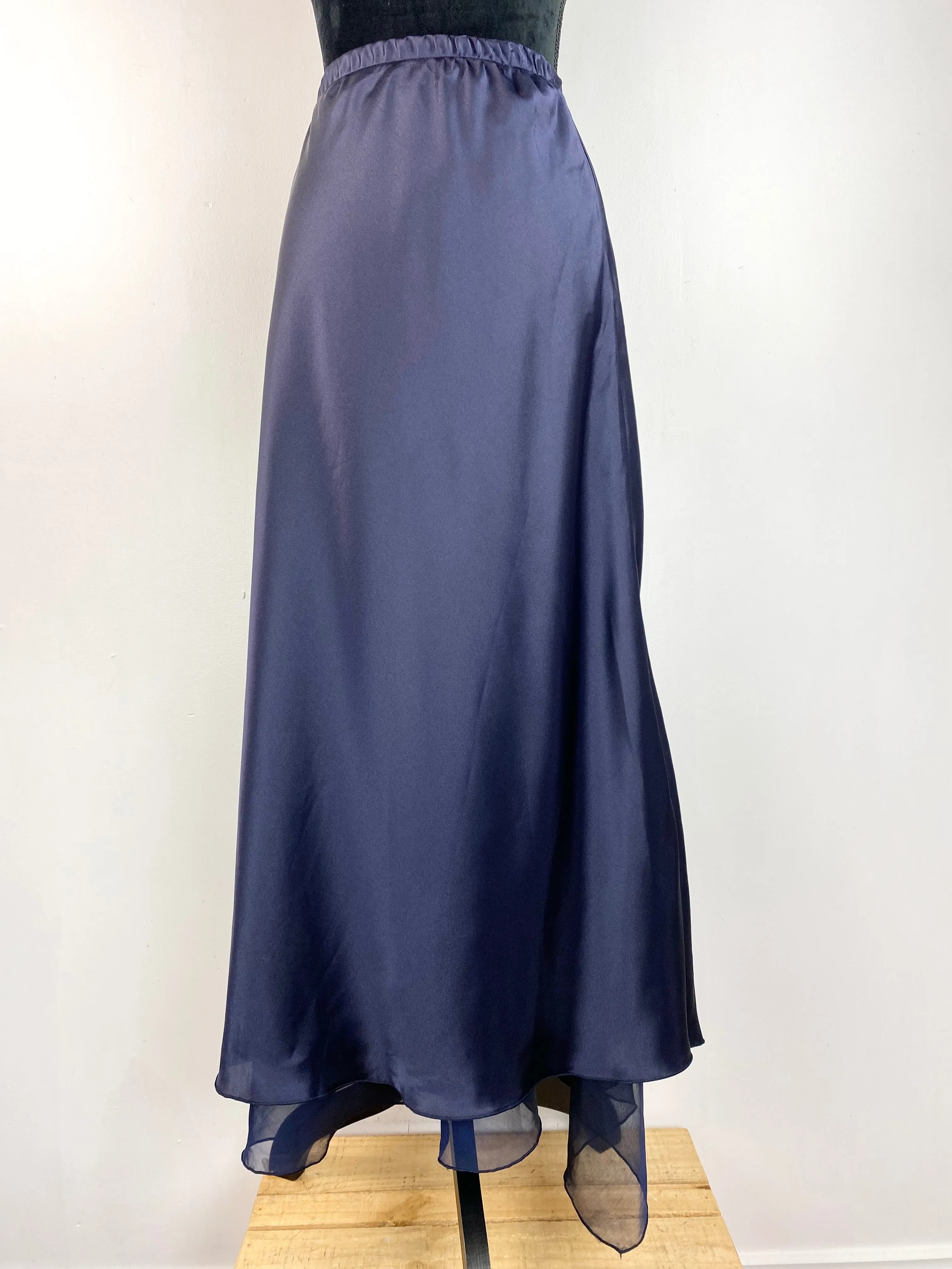 90s Midnight Blue Maxi Skirt - AU 12 / 14