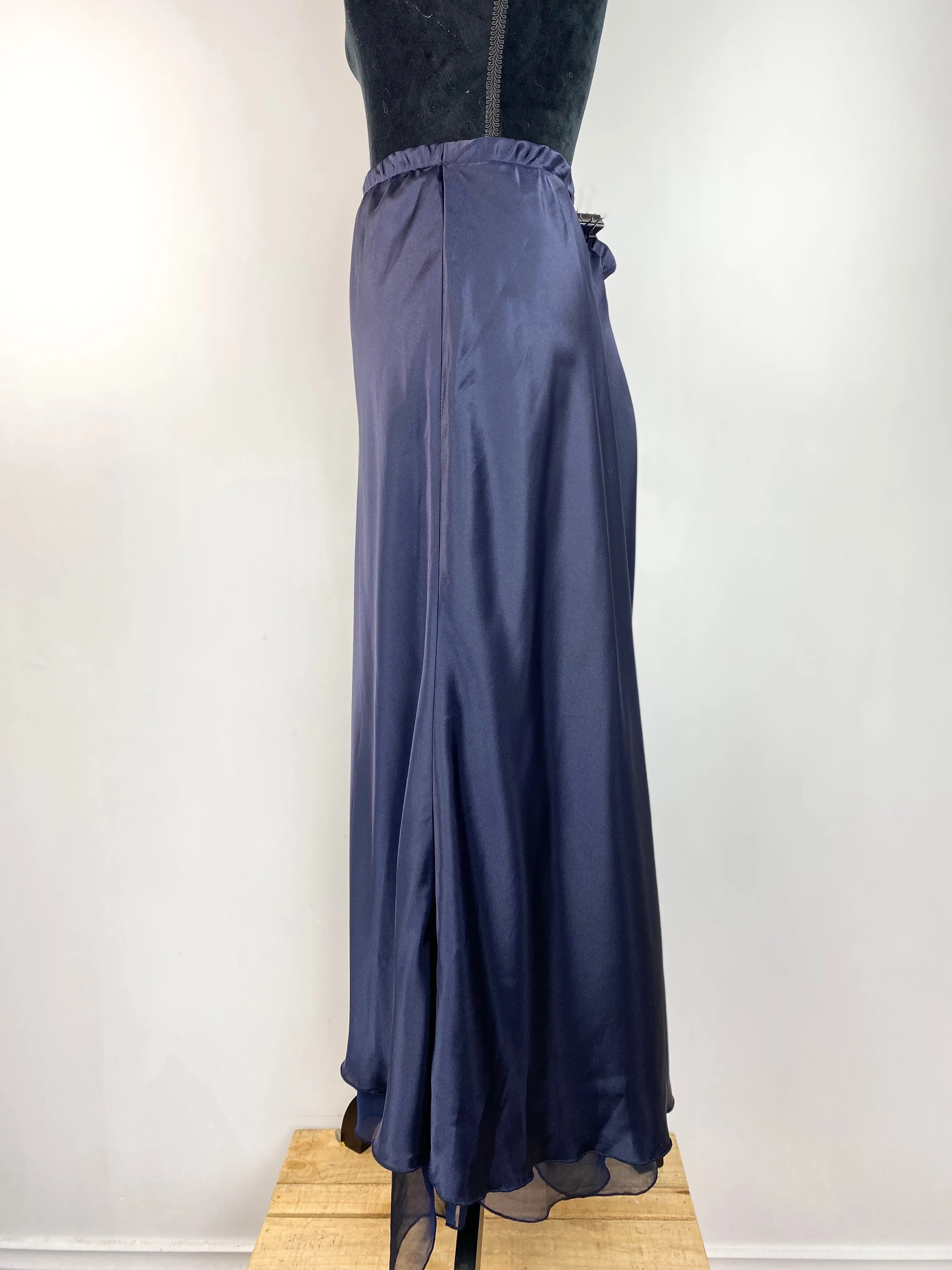 90s Midnight Blue Maxi Skirt - AU 12 / 14