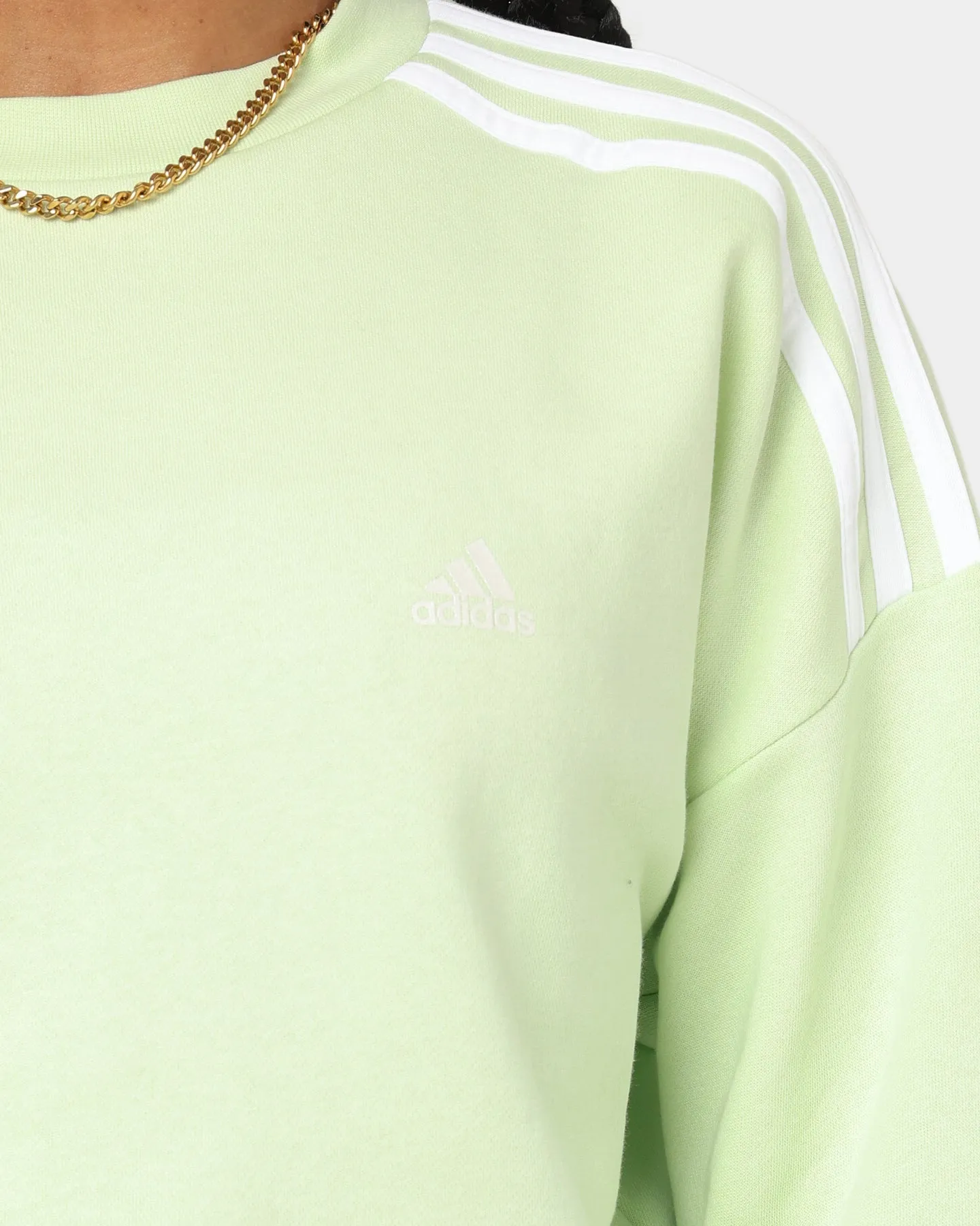 Adidas Women's Hyperglam Crop Sweat Shirt Almost Lime