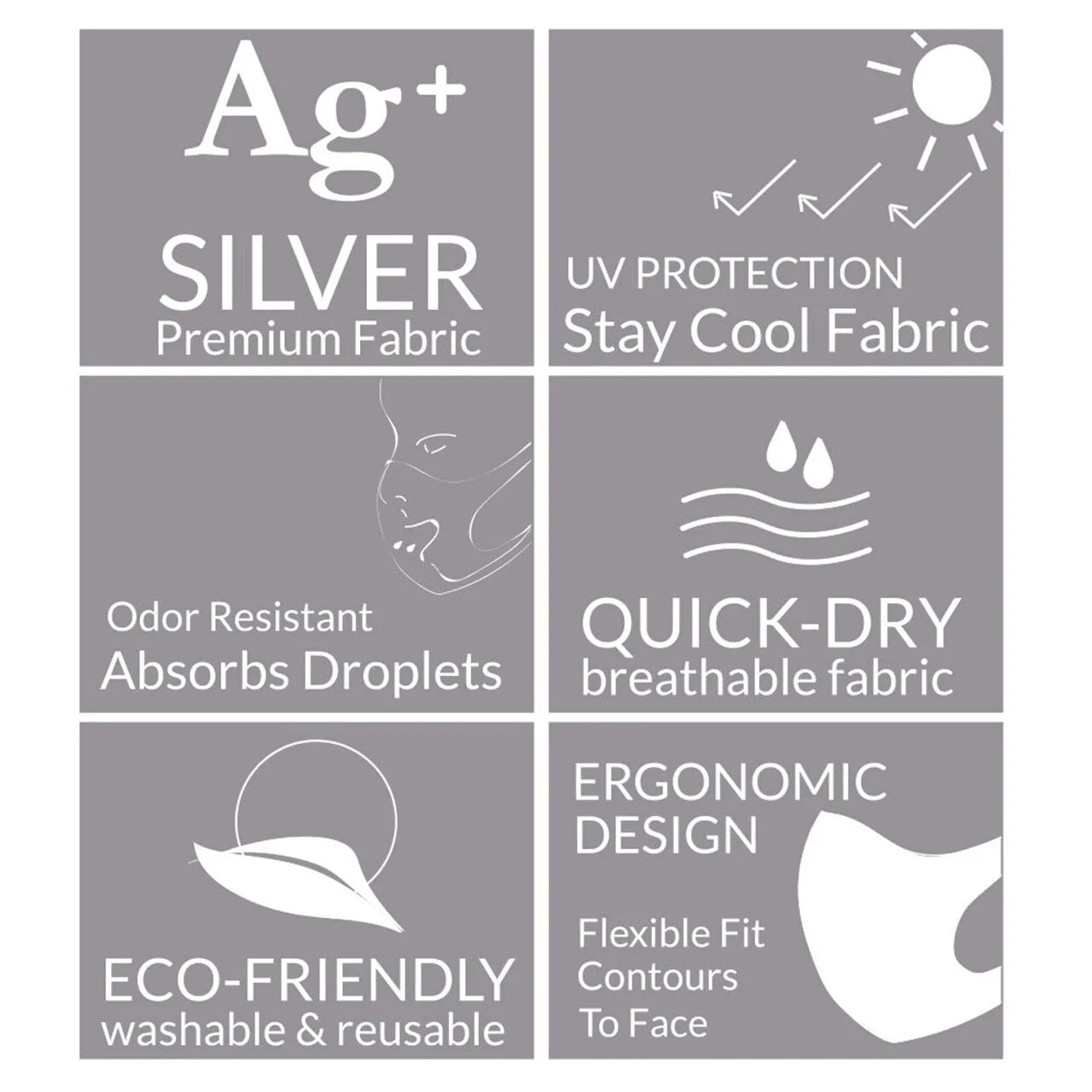 Adult Silver Fabric Mask