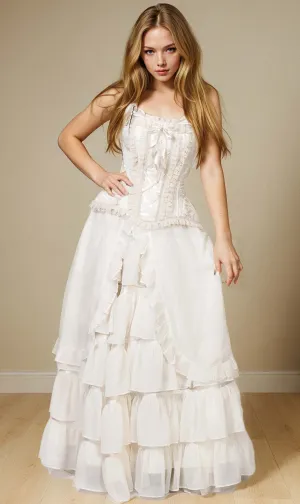 Agam Ivory Long Victorian Inspired Skirt