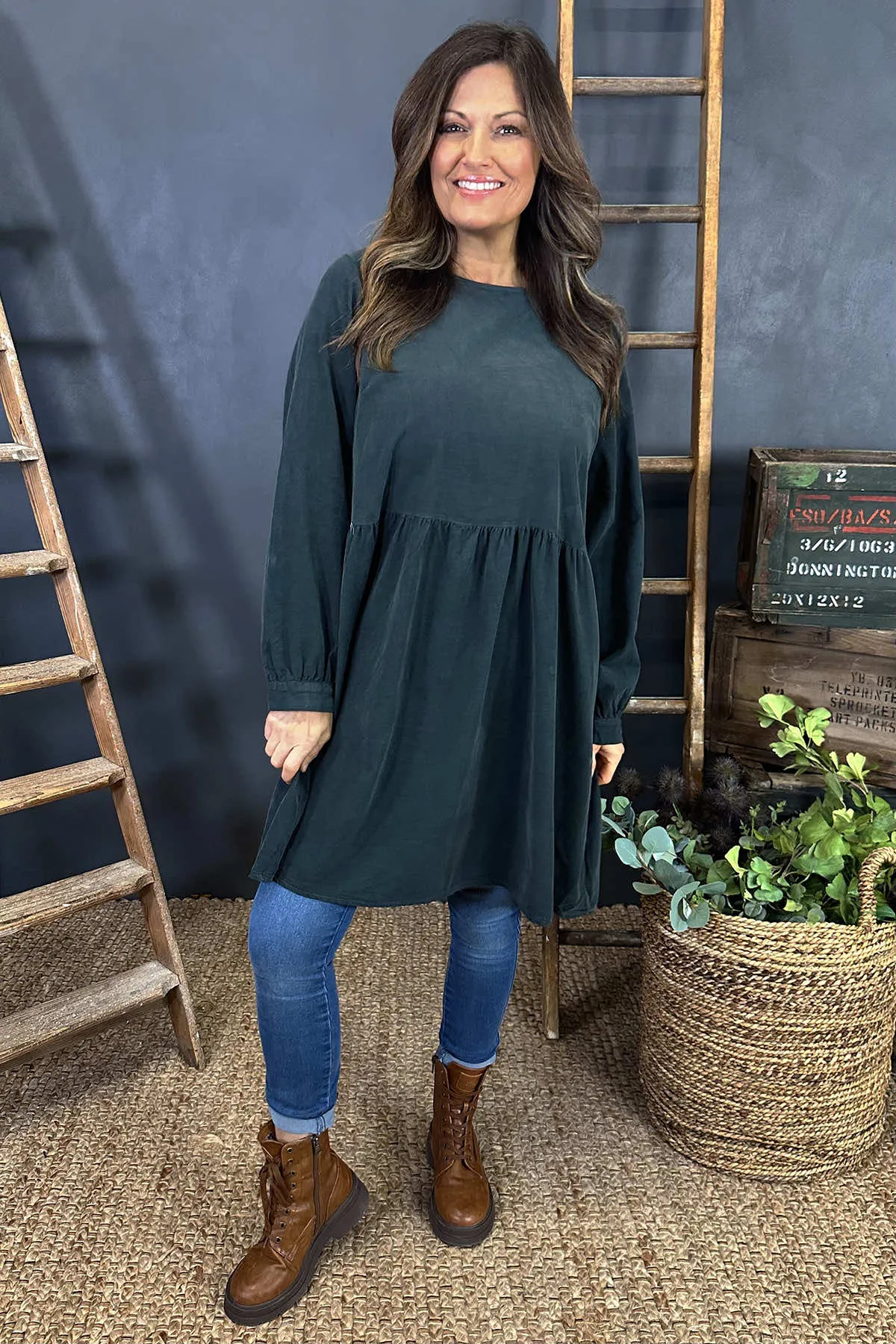 Andrea Needlecord Tunic Charcoal