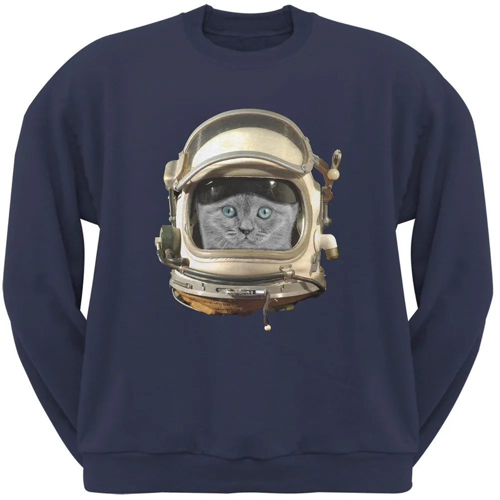 Astronaut Cat Black Adult Pullover Hoodie
