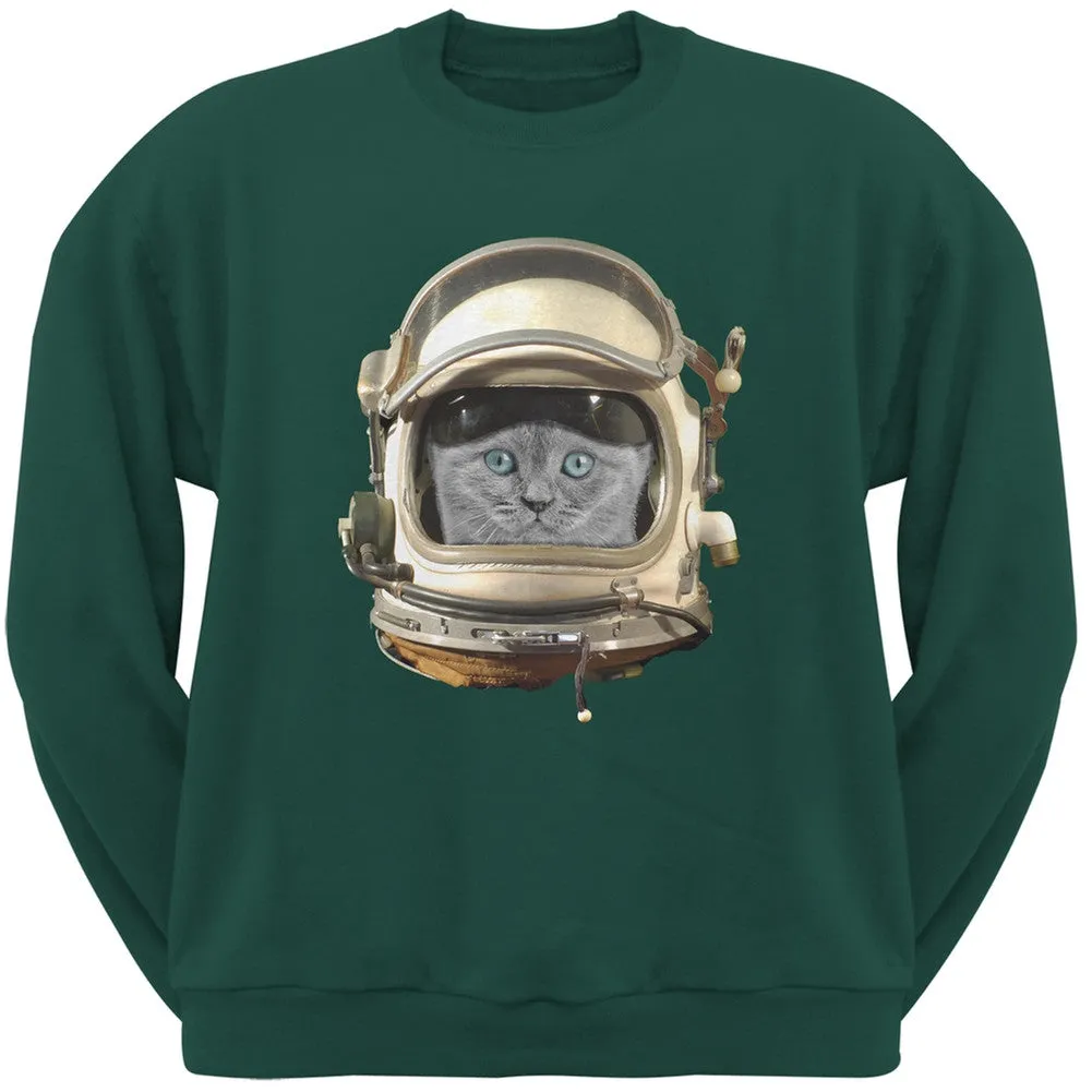 Astronaut Cat Black Adult Pullover Hoodie