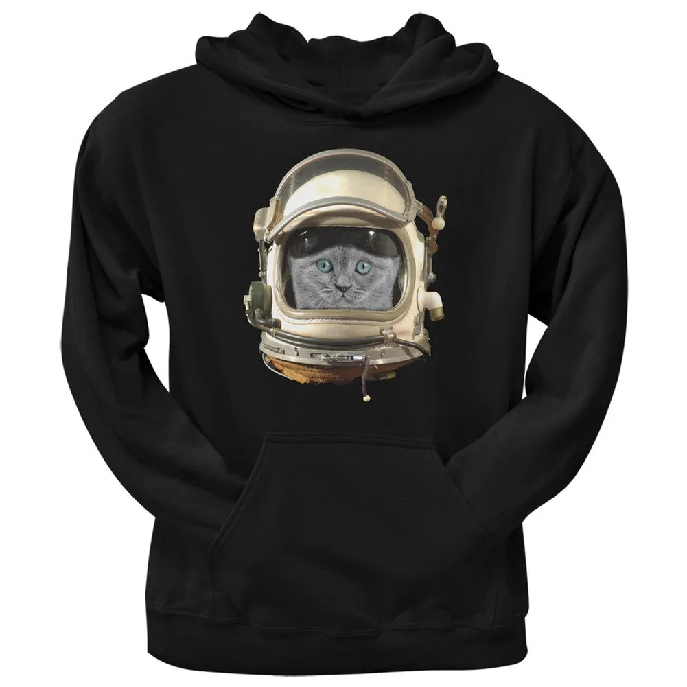 Astronaut Cat Black Adult Pullover Hoodie