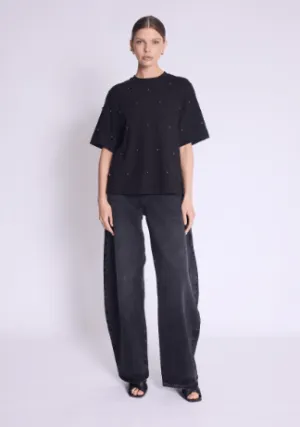Berenice Enzo Oversize Pearl Tee in Black Forest