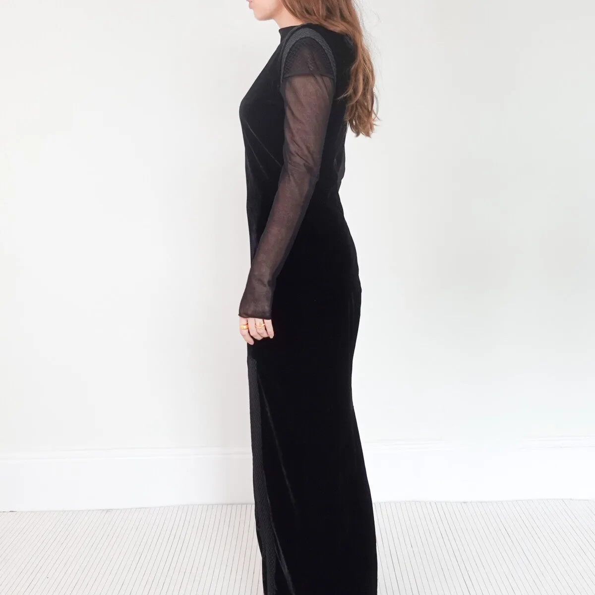 Black velvet gown
