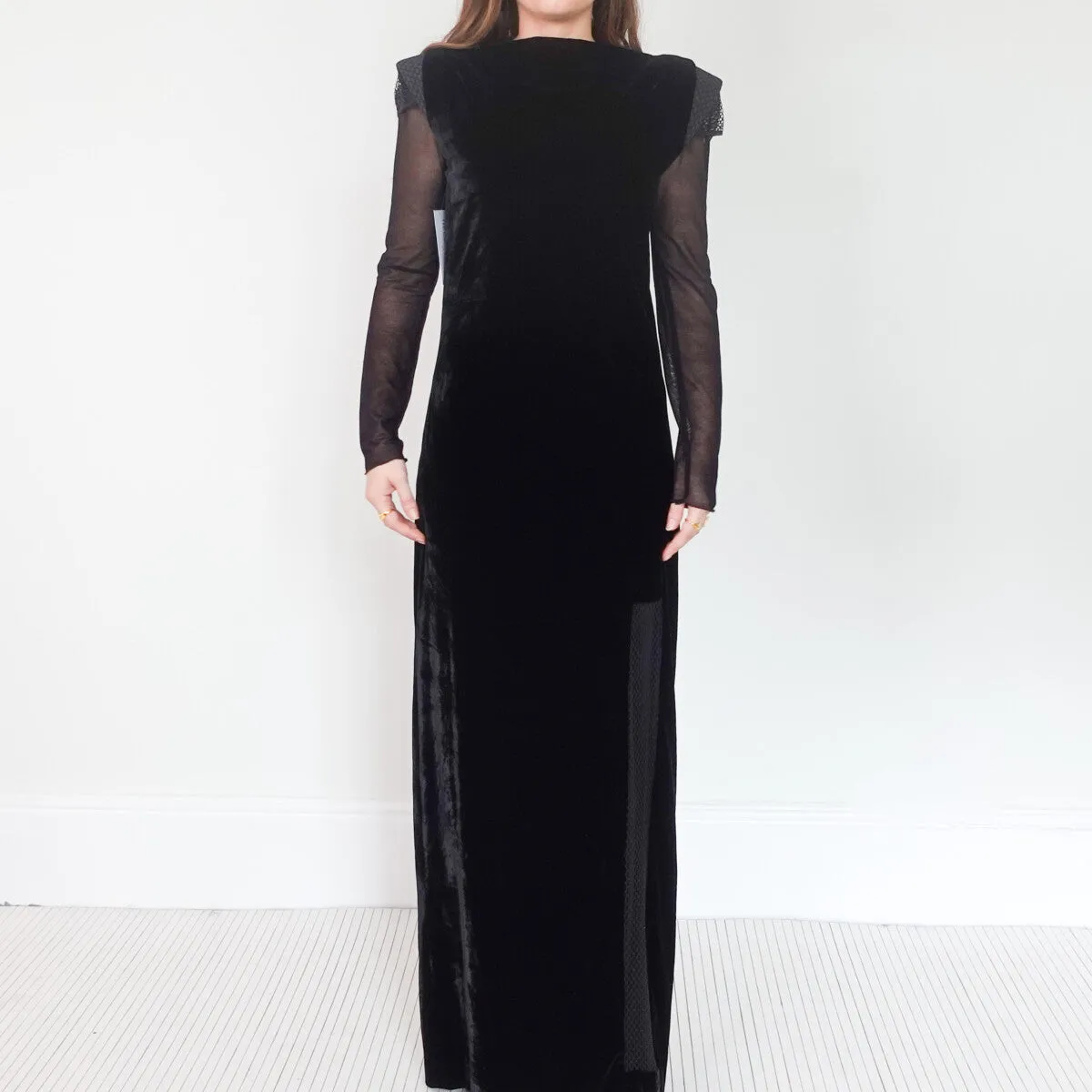 Black velvet gown