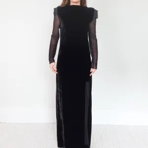 Black velvet gown