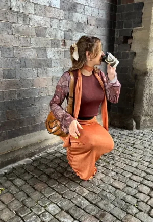 BLOOD ORANGE REVERSIBLE SKIRT