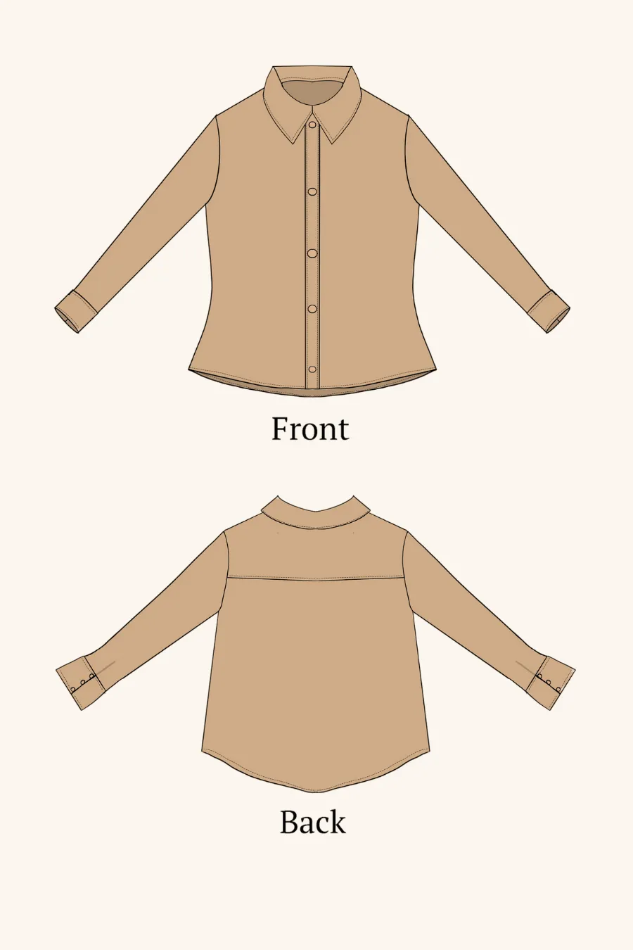 Button Down Shirt Sewing Pattern 'Aspen'