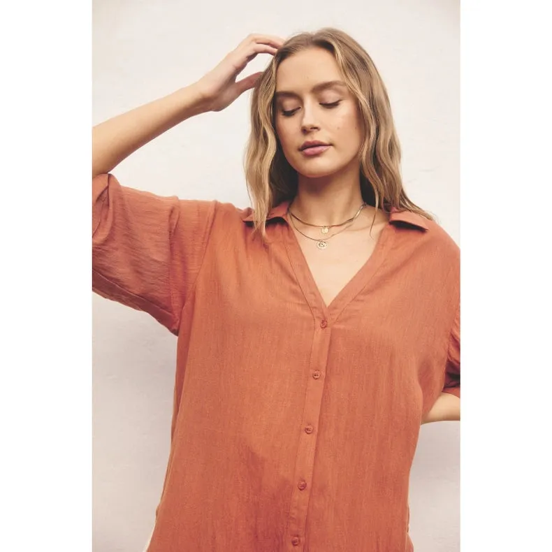 Button Down Tunic Shirt
