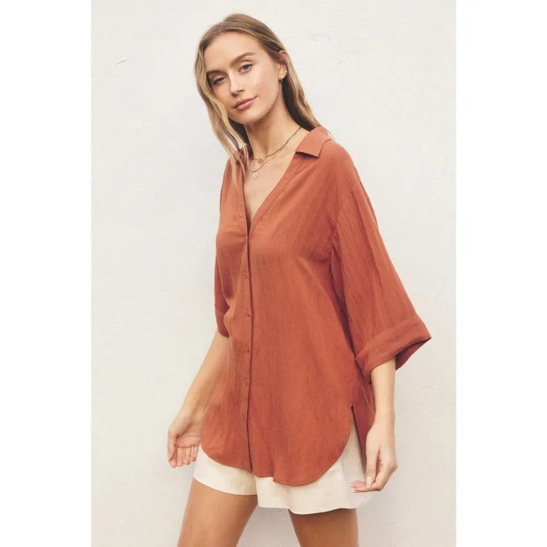 Button Down Tunic Shirt