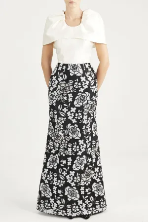 Cape-Sleeve Top & Sequin Mermaid Skirt