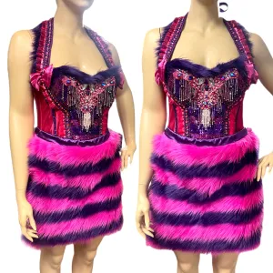 Cheshire Cat Inspired Fur Corset and Skirt