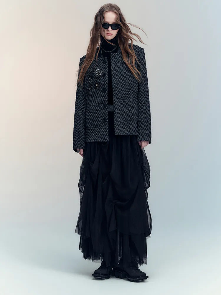 Ciffon Tiered Sheer Elegant Chic Long-Skirt