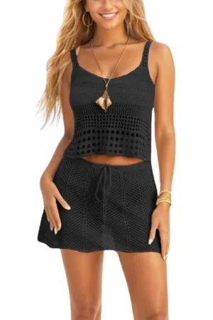 Crochet Set Top and Mini Skirt