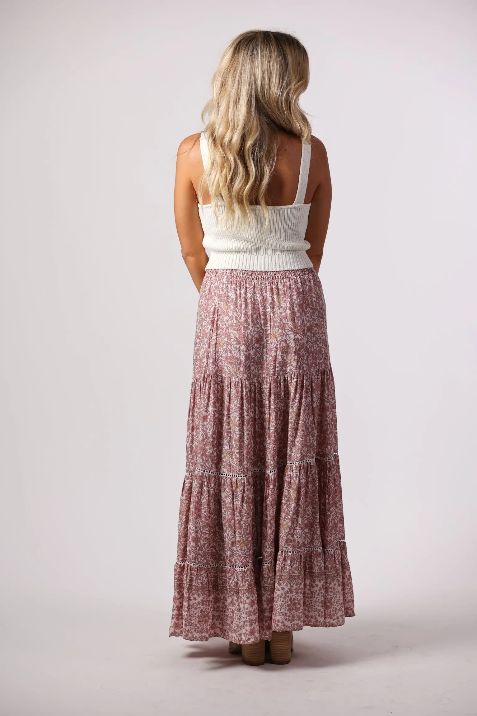 Cruz Maxi Skirt in Rose Water