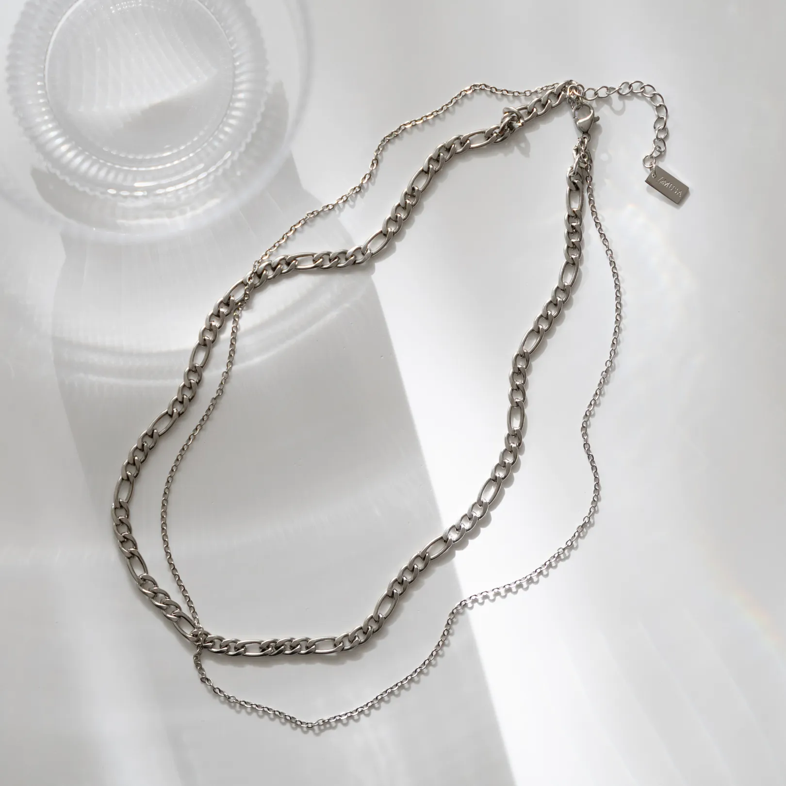 Double Chain Necklace - Silver