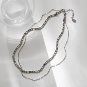 Double Chain Necklace - Silver