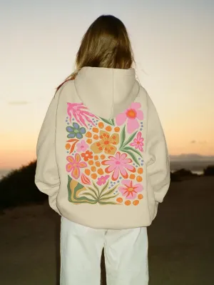 Elegant Vintage Pullover Hoodie with Backprint and Hood for Women | Perfect for Casual Days