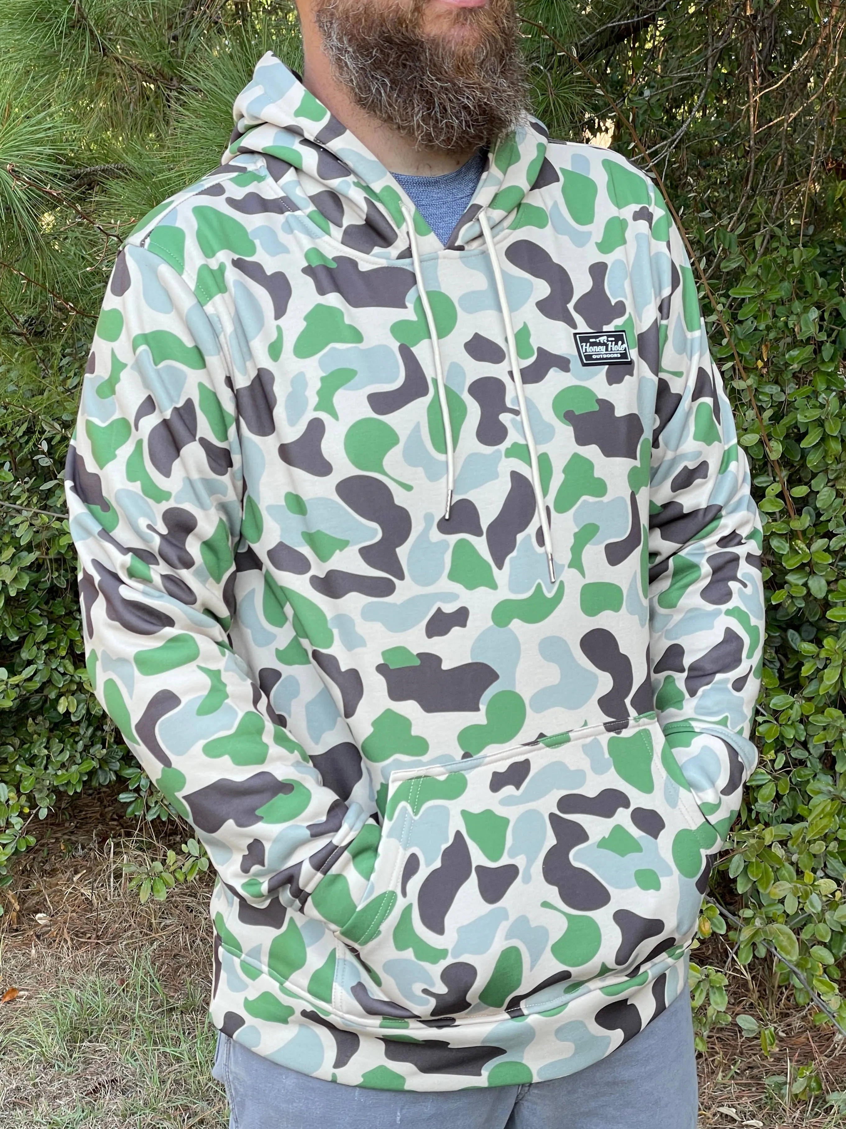 Fleece Hoodie - Duck Camo: L