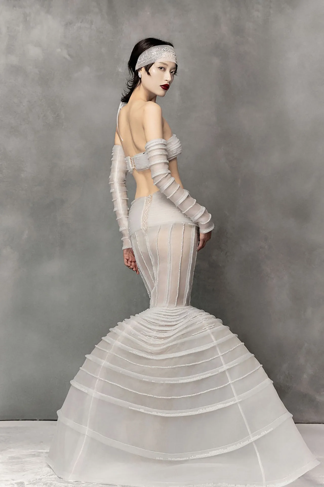 Floor-Length Dress with Mermaid Skirt