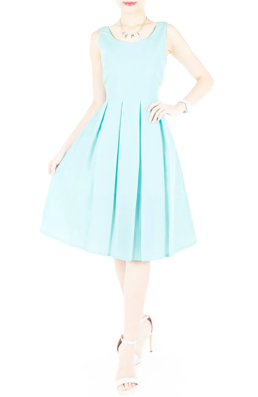 Forever Fanciful Flare Midi Dress with Bow Back  - Tiffany Blue