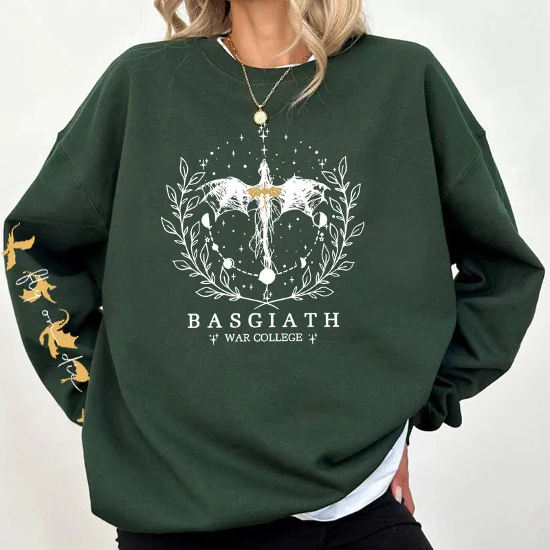 Fourth Wing Basgiath War College Dragon Women's Crewneck Pullover Sweatshirt
