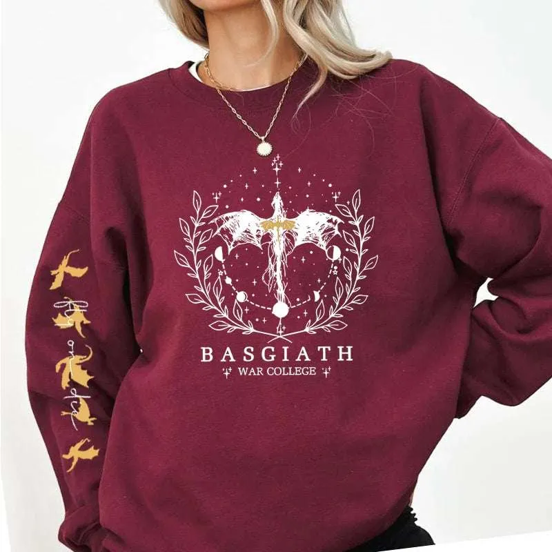 Fourth Wing Basgiath War College Dragon Women's Crewneck Pullover Sweatshirt
