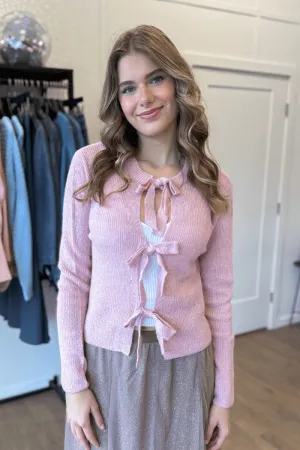 Front Bow Knit Cardi