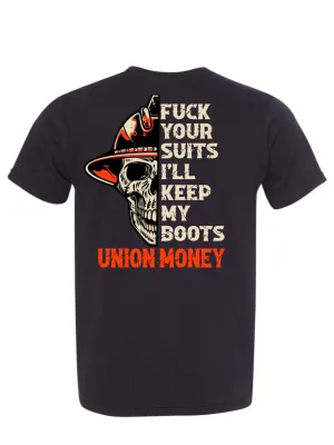Fuck Your Suits Half Skull T-Shirt