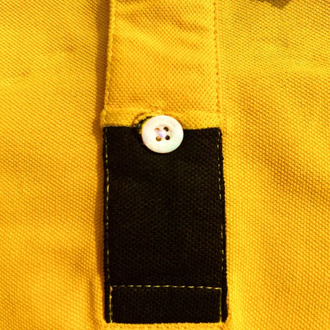Gold Yellow Polo T-Shirt with Cut Sew Sleeves