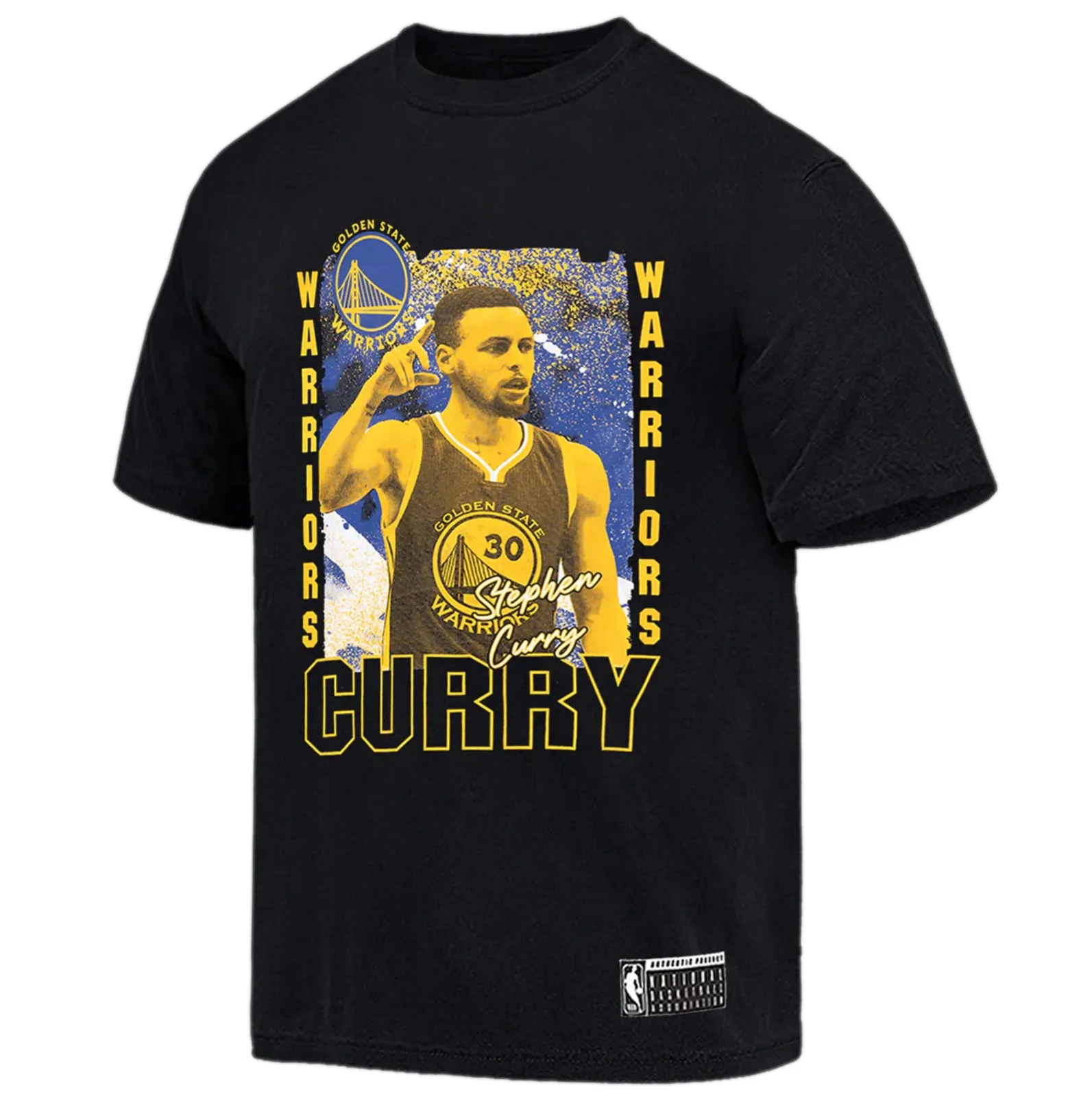 Golden State Warriors Steph Curry Vintage NBA T-Shirt Black by Mitchell & Ness
