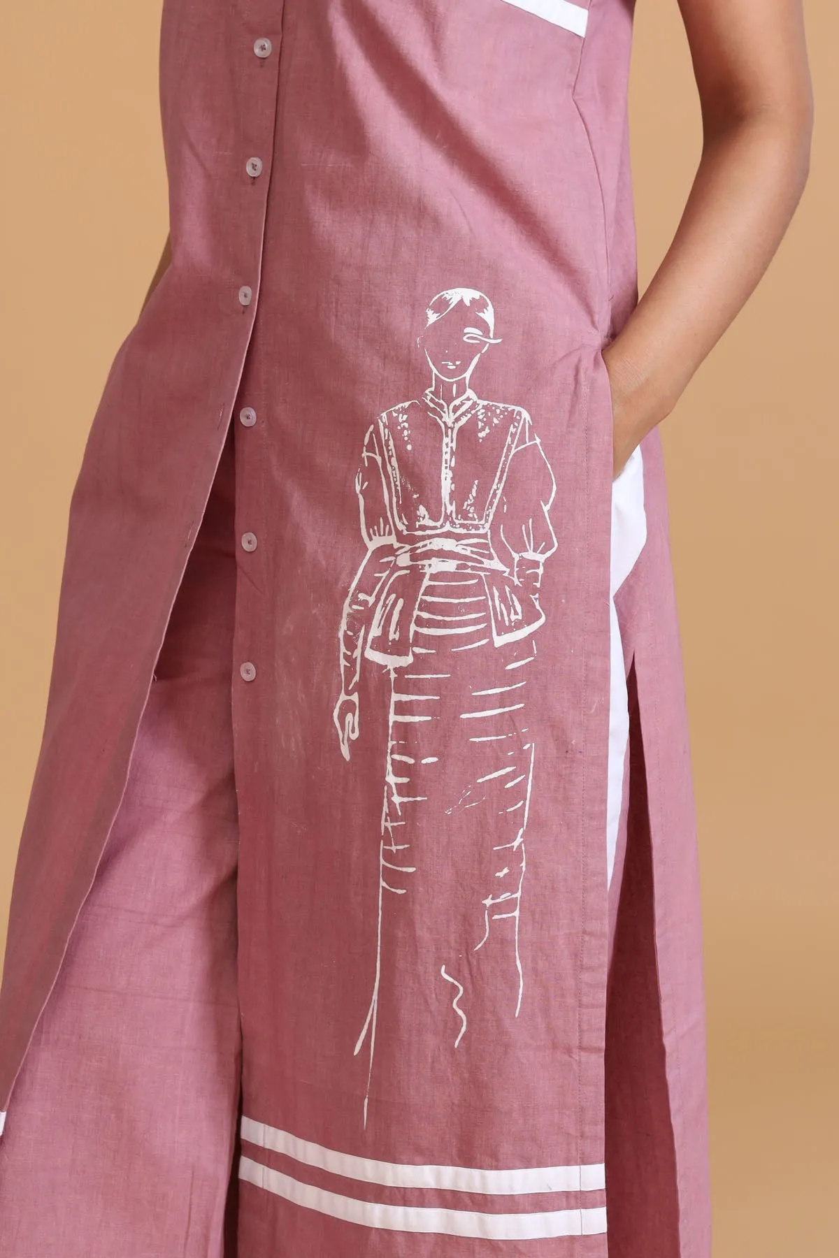 Hand Painted Stripe Tunic Set