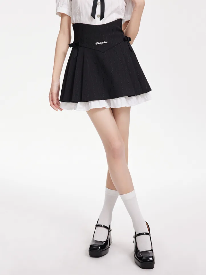 Hem Design Layered Flared Skirt