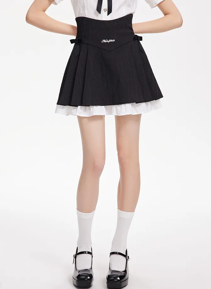 Hem Design Layered Flared Skirt