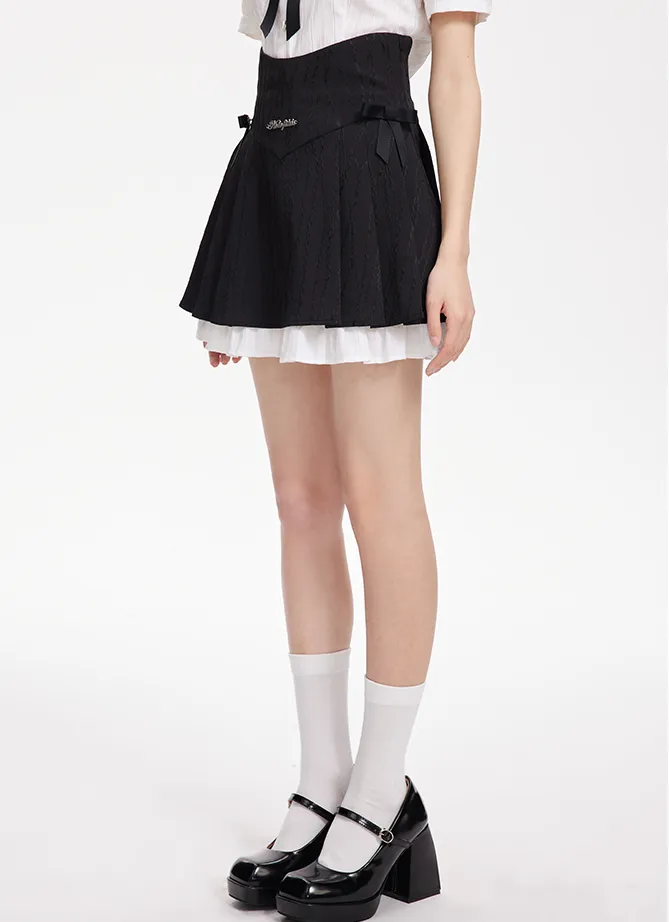 Hem Design Layered Flared Skirt