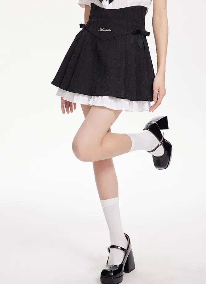 Hem Design Layered Flared Skirt