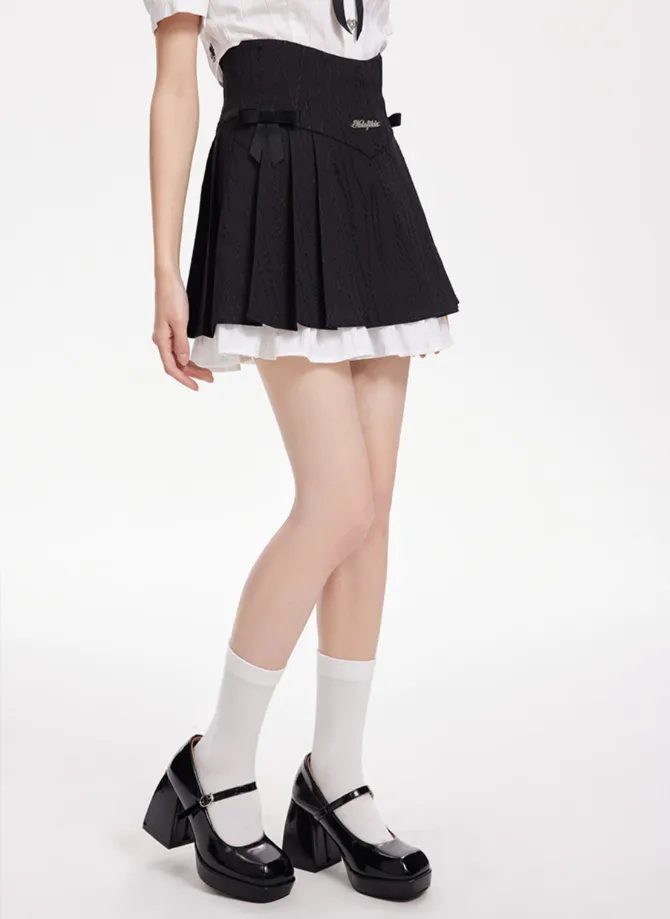 Hem Design Layered Flared Skirt