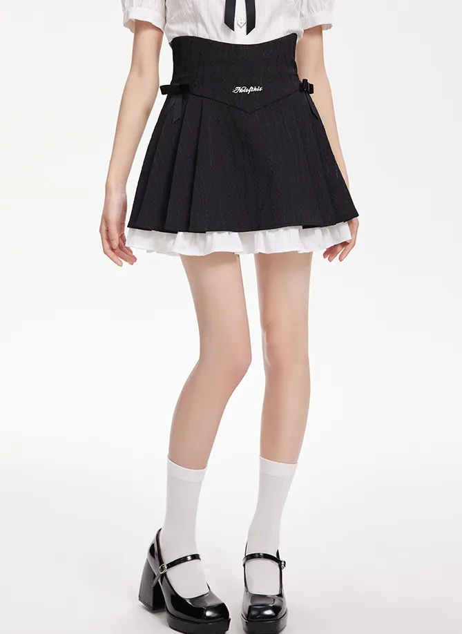 Hem Design Layered Flared Skirt