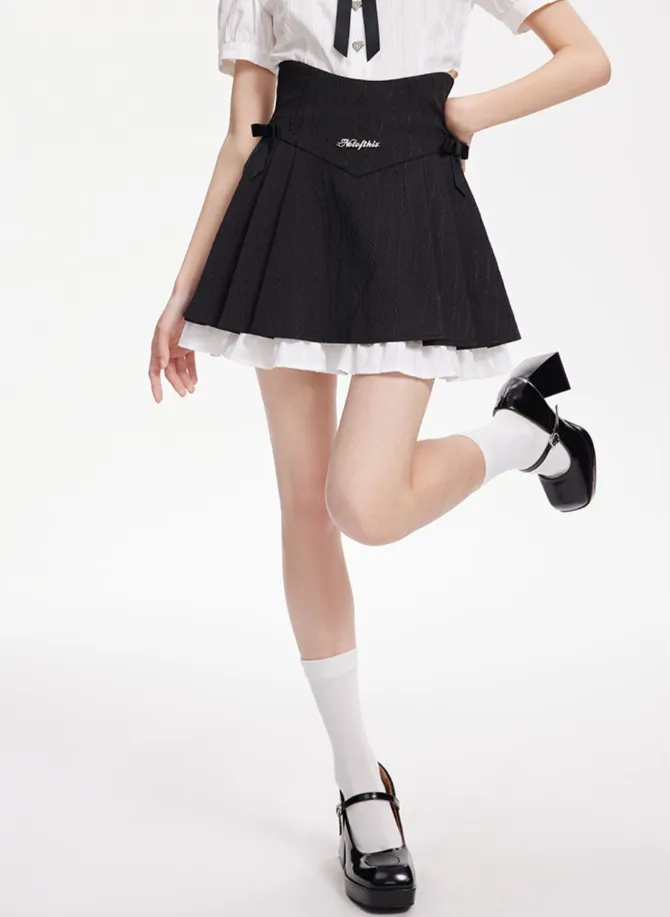 Hem Design Layered Flared Skirt