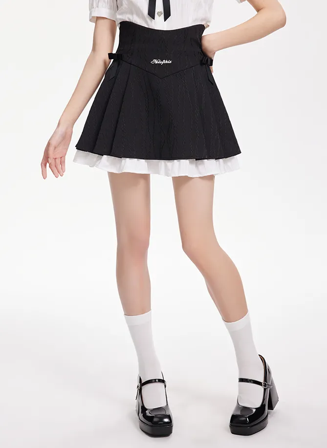 Hem Design Layered Flared Skirt