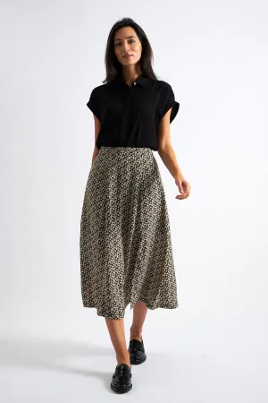 Kiyo Floral Print Midi Skirt
