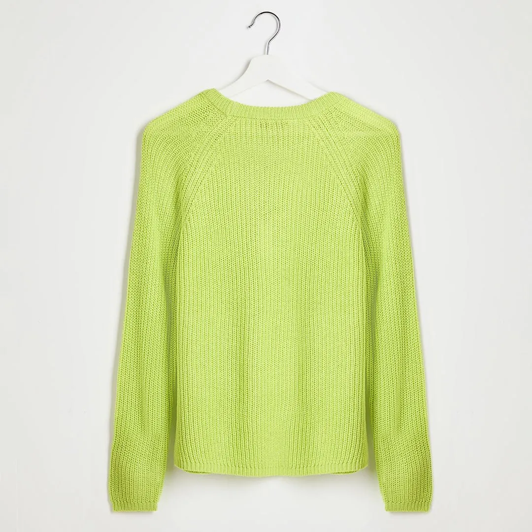 Ladies Lime Raglan Sleeve Jumper