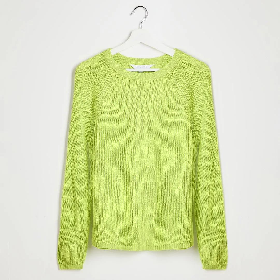 Ladies Lime Raglan Sleeve Jumper